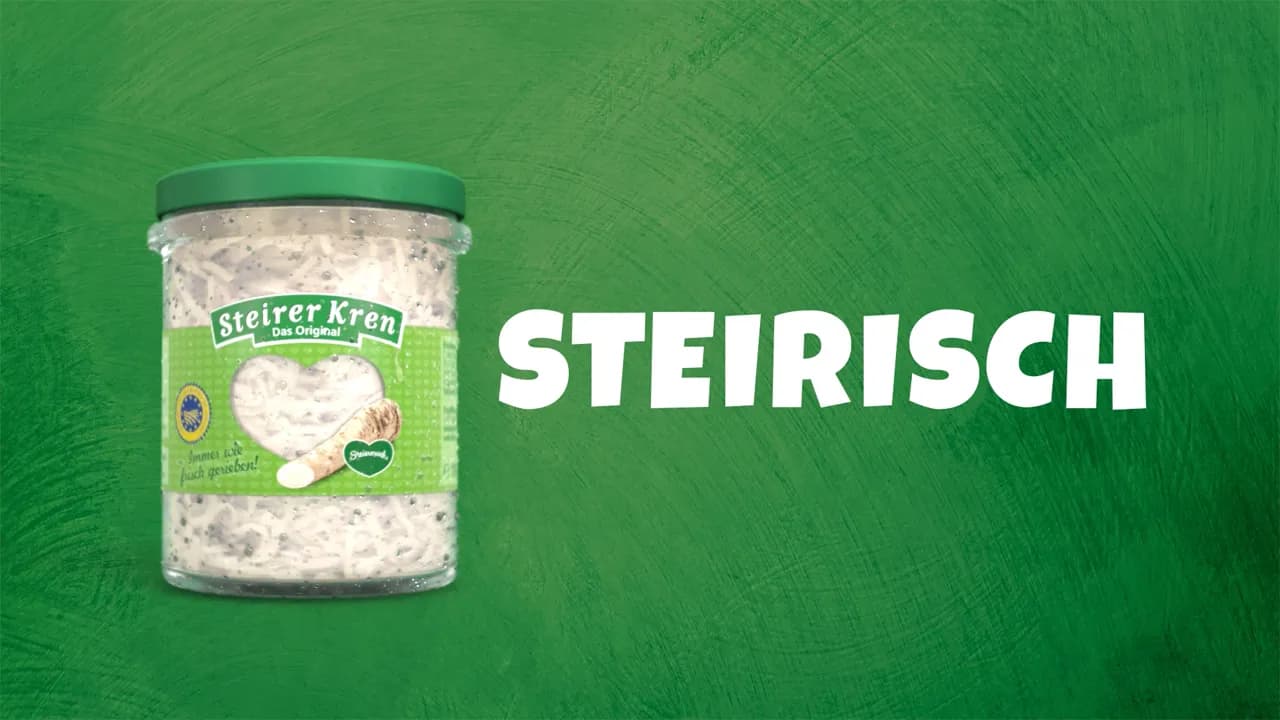 Steirer Kren Glas in 3D für Animationsspot